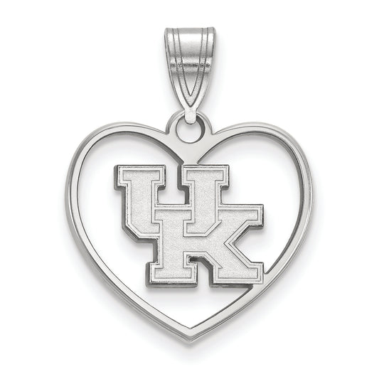 Women's Kentucky Wildcats Sterling Silver Logo Heart Pendant