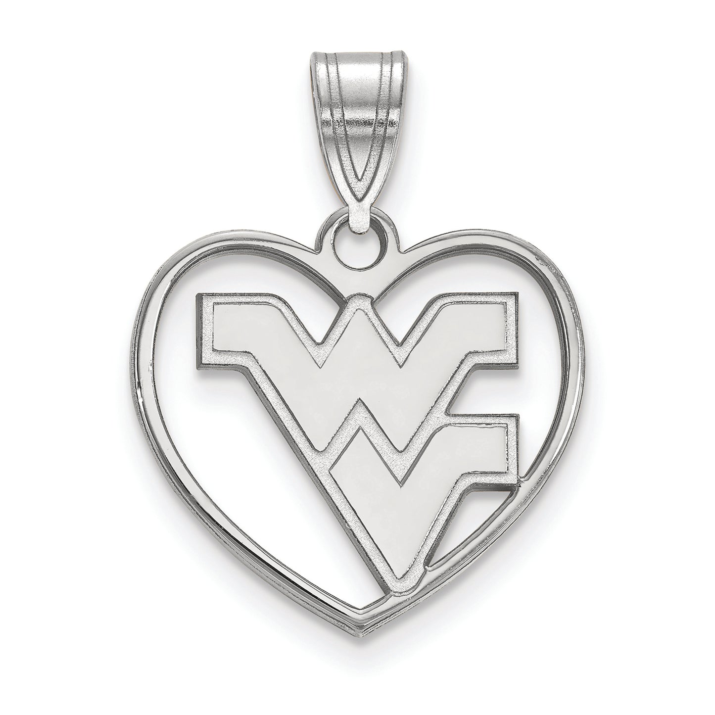 Women's West Virginia Mountaineers Sterling Silver Logo Heart Pendant