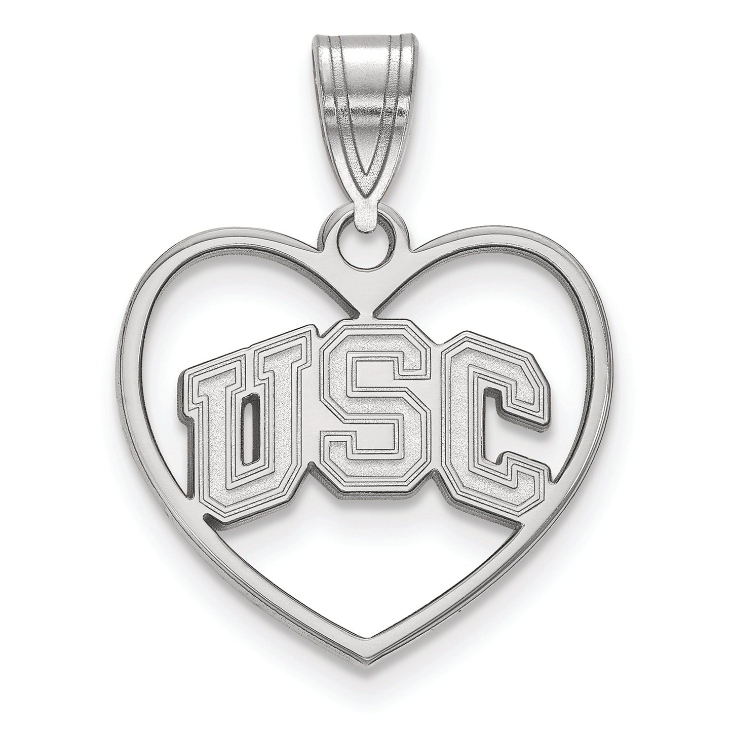 Women's USC Trojans Sterling Silver Logo Heart Pendant