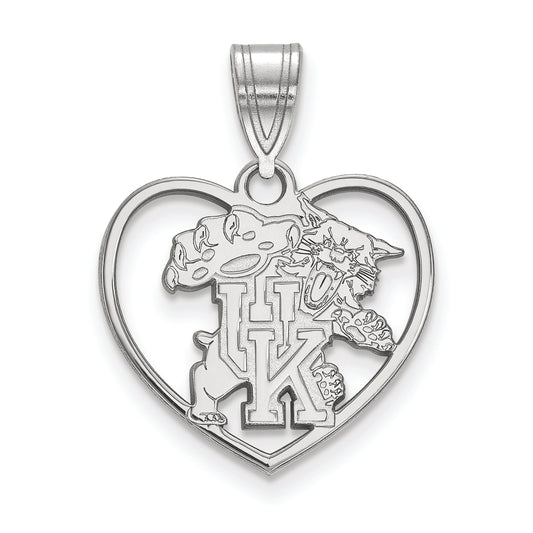 Women's Kentucky Wildcats Sterling Silver Mascot Heart Pendant