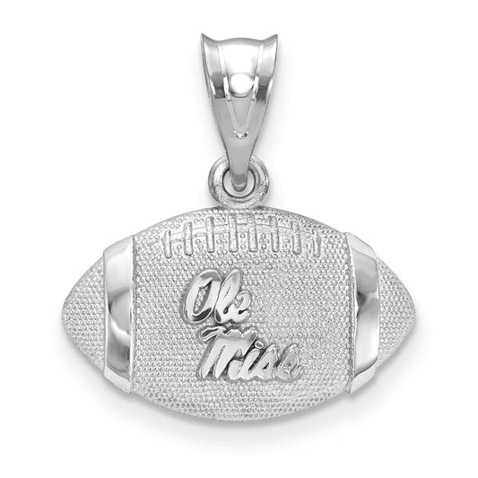 Women's Ole Miss Rebels Sterling Silver 3D Football Logo Pendant