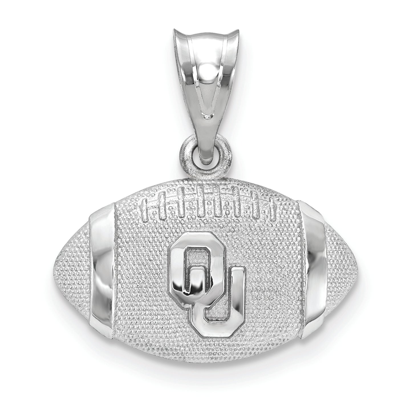 Women's Oklahoma Sooners Sterling Silver 3D Football Logo Pendant