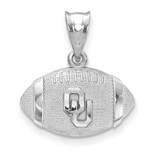 Women's Oklahoma Sooners Sterling Silver 3D Football Logo Pendant