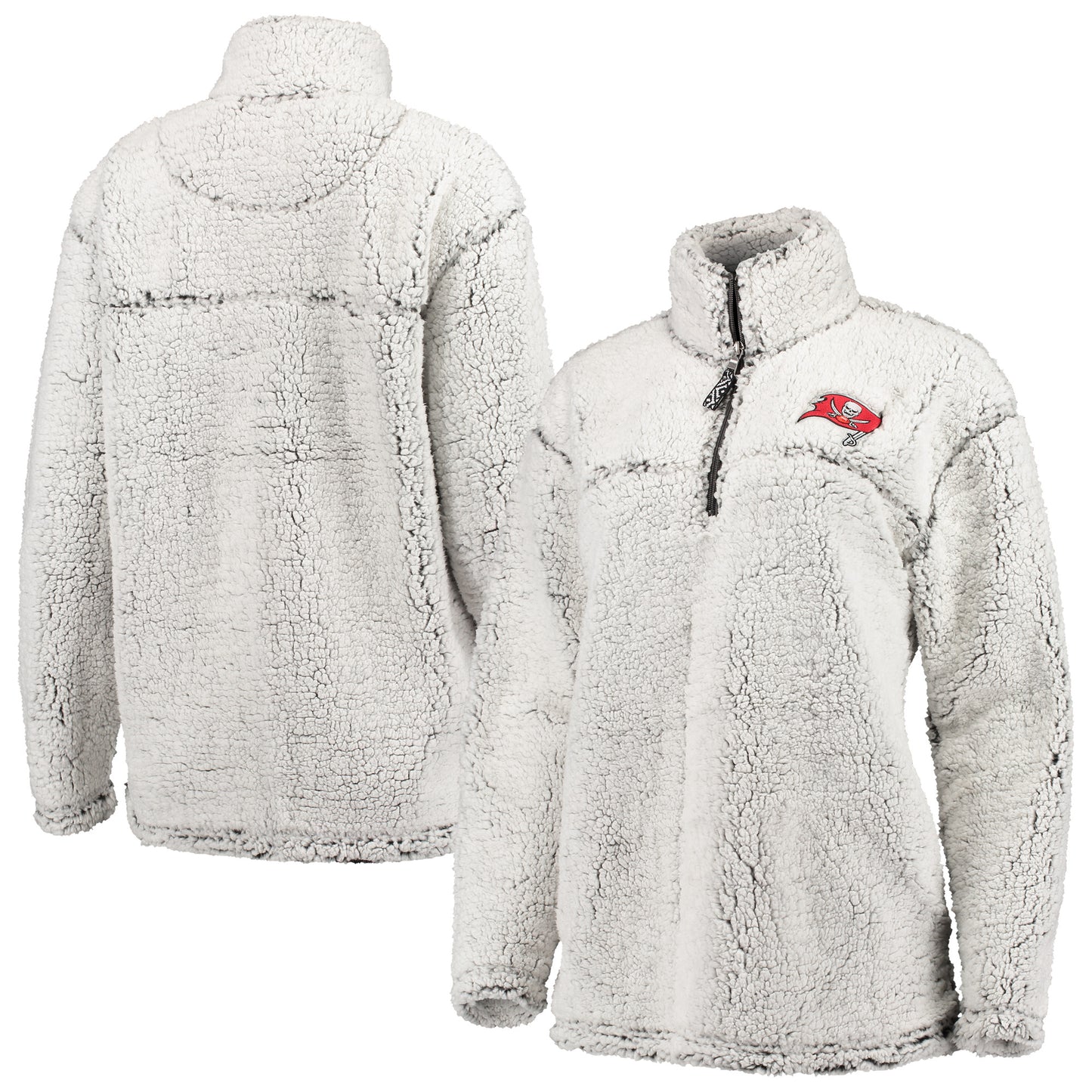 Women's G-III 4Her by Carl Banks Gray Tampa Bay Buccaneers Sherpa Quarter-Zip Pullover Jacket