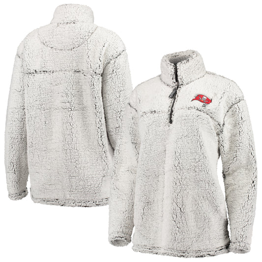 Women's G-III 4Her by Carl Banks Gray Tampa Bay Buccaneers Sherpa Quarter-Zip Pullover Jacket