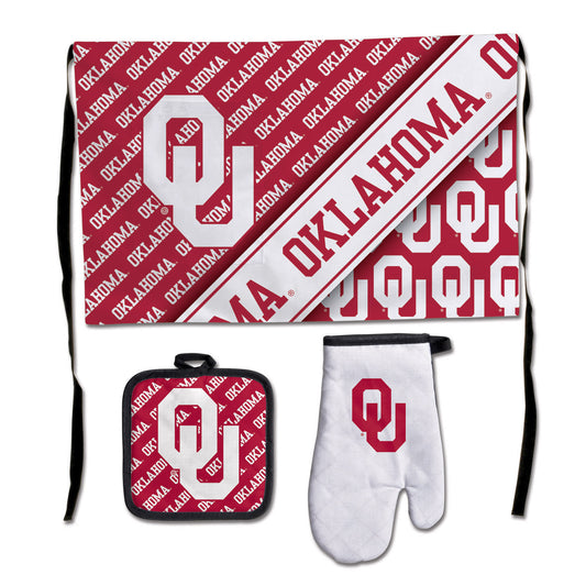 WinCraft Oklahoma Sooners 3-Piece Barbecue Set