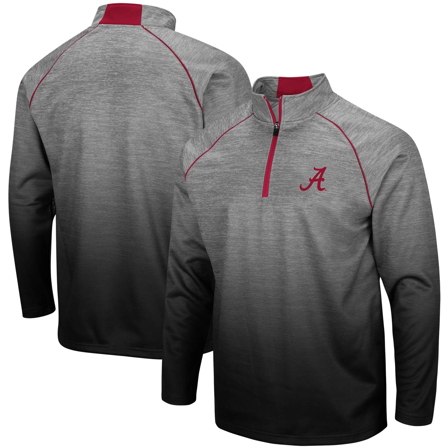 Men's Colosseum Heathered Gray Alabama Crimson Tide Sitwell Sublimated Quarter-Zip Pullover Jacket