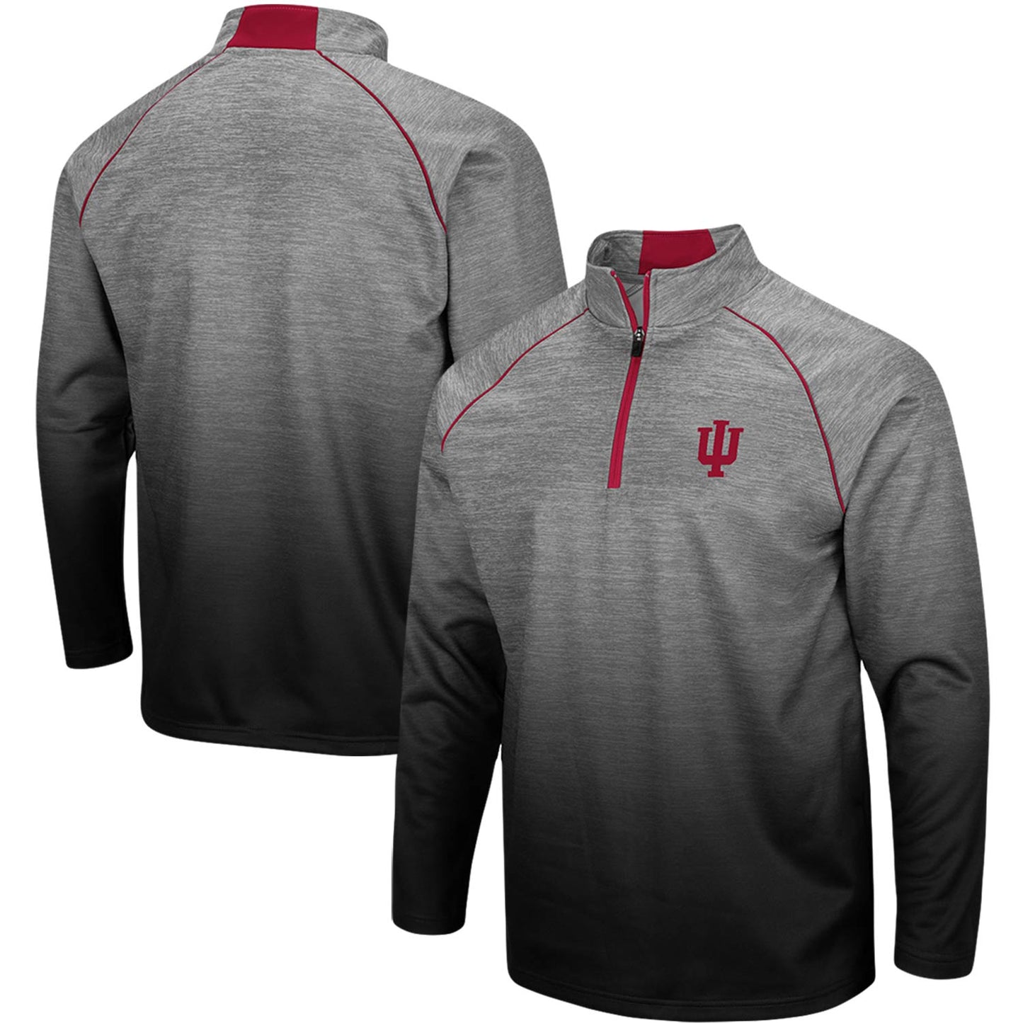 Men's Colosseum Heathered Gray Indiana Hoosiers Sitwell Sublimated Quarter-Zip Pullover Jacket