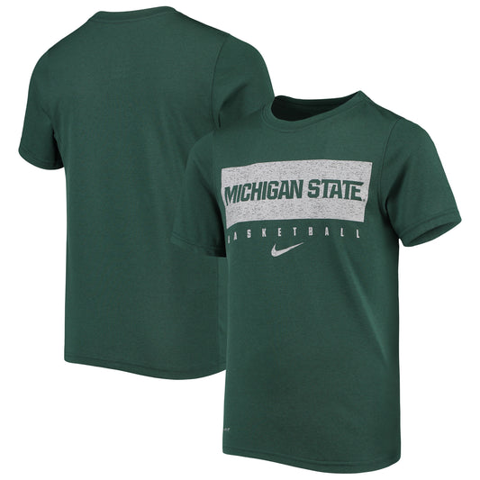 Youth Nike Green Michigan State Spartans Legend Basketball Practice Performance T-Shirt