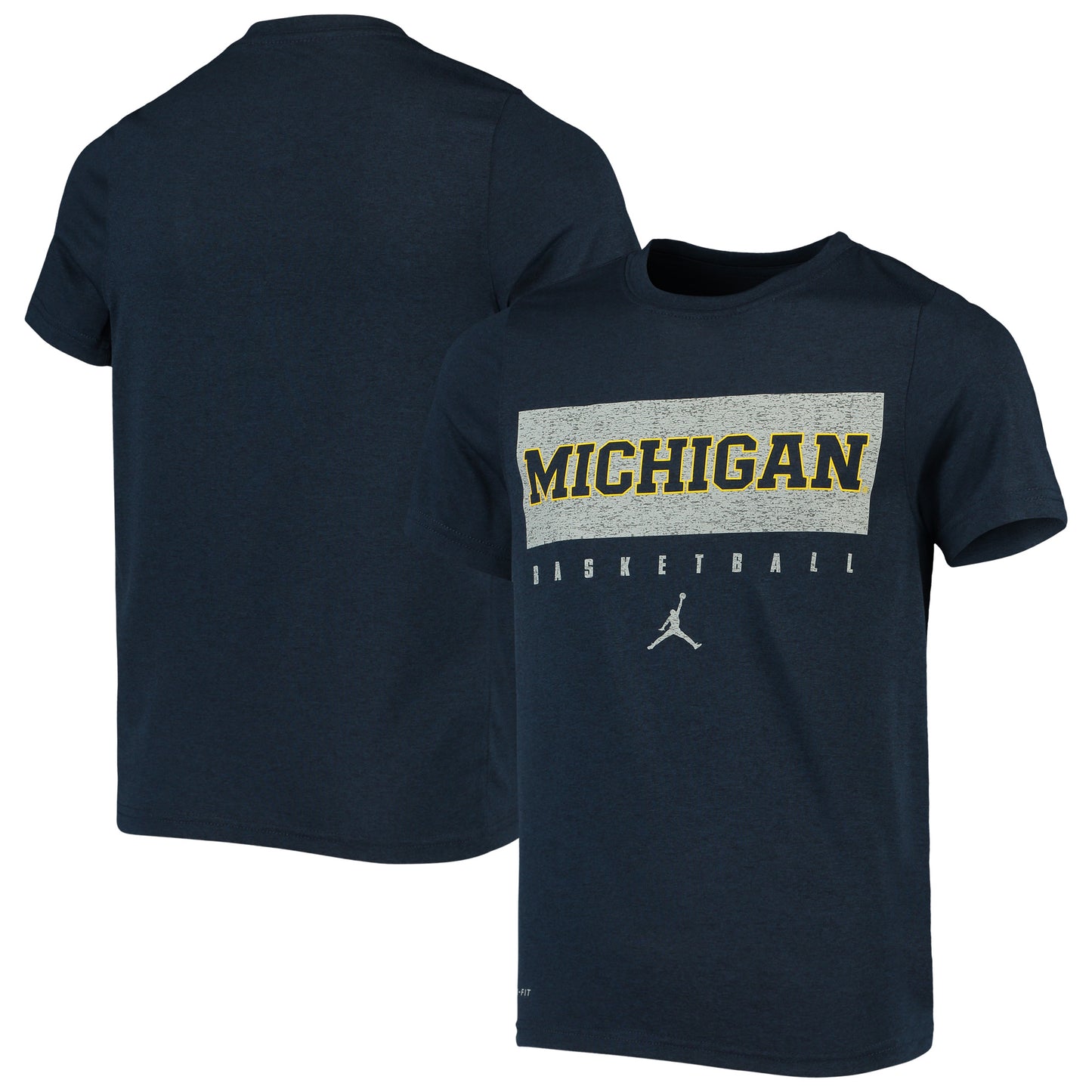 Youth Jordan Brand Navy Michigan Wolverines Legend Basketball Practice Performance T-Shirt