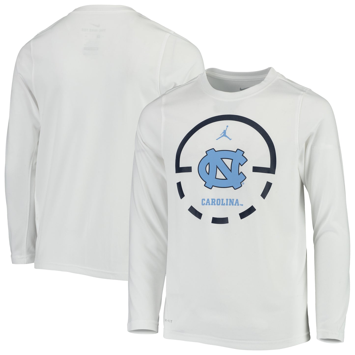 Youth Jordan Brand White North Carolina Tar Heels Basketball Legend Performance Long Sleeve T-Shirt