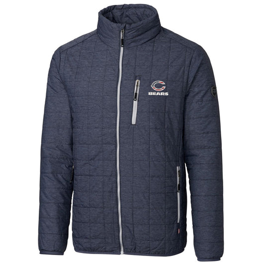 Men's Cutter & Buck Navy Chicago Bears Americana Rainier Full-Zip Jacket