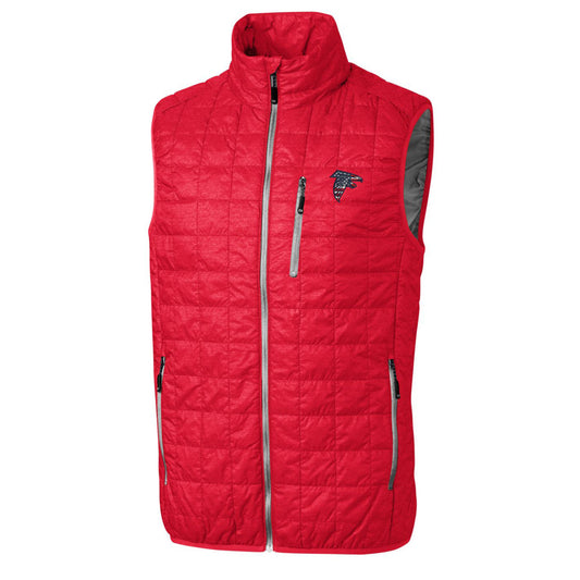 Men's Cutter & Buck Red Atlanta Falcons Americana Rainier Full-Zip Vest