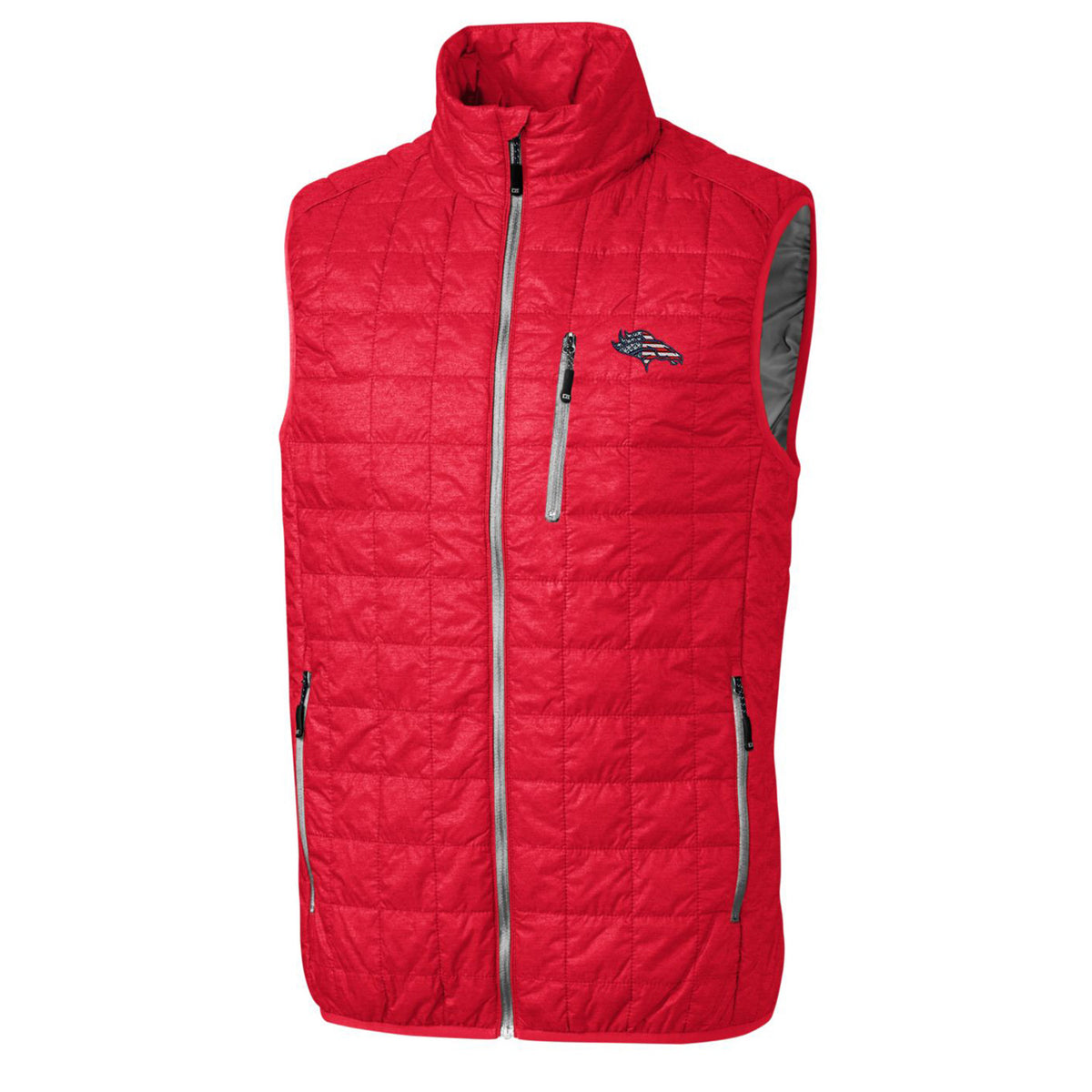 Men's Cutter & Buck Red Denver Broncos Americana Rainier Full-Zip Vest