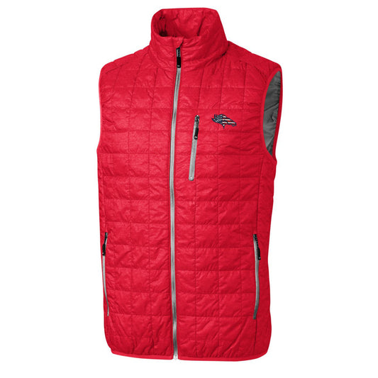 Men's Cutter & Buck Red Denver Broncos Americana Rainier Full-Zip Vest