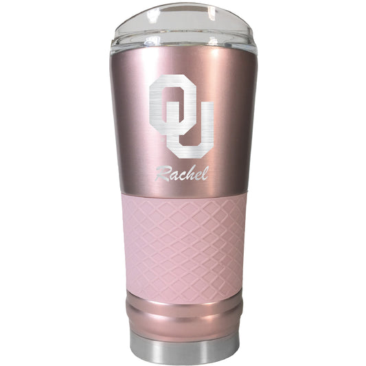 Oklahoma Sooners 24oz. Personalized Rose Gold Draft Tumbler