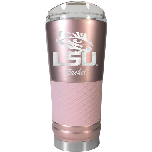 LSU Tigers 24oz. Personalized Rose Gold Draft Tumbler
