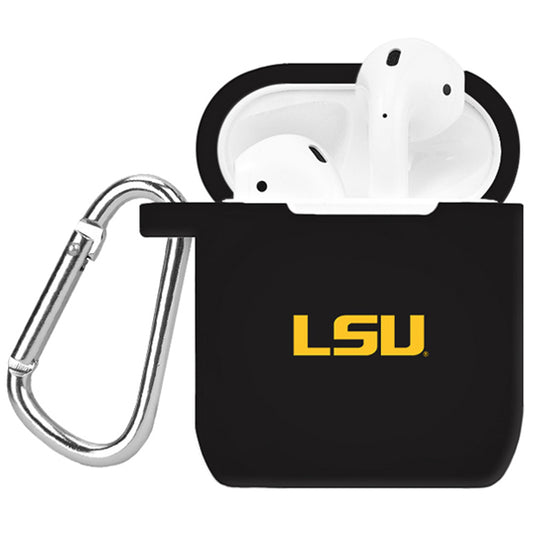Black LSU Tigers Silicone AirPods Case