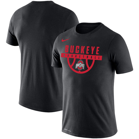 Men's Nike Black Ohio State Buckeyes Basketball Drop Legend Performance T-Shirt