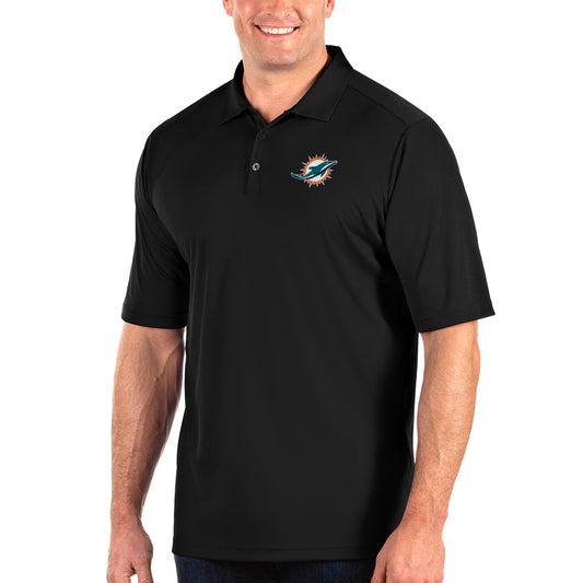 Men's Antigua Black Miami Dolphins Tribute Big & Tall Polo