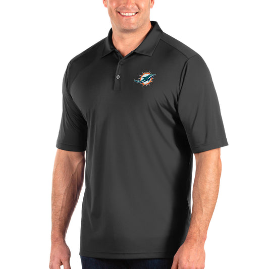 Men's Antigua Charcoal Miami Dolphins Tribute Big & Tall Polo