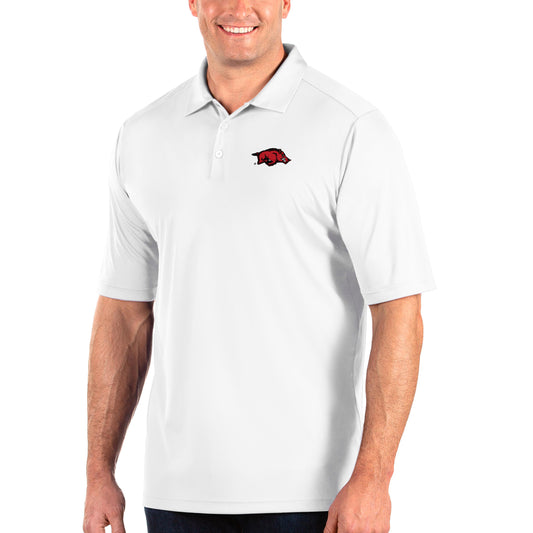 Men's Antigua White Arkansas Razorbacks Big & Tall Tribute Polo