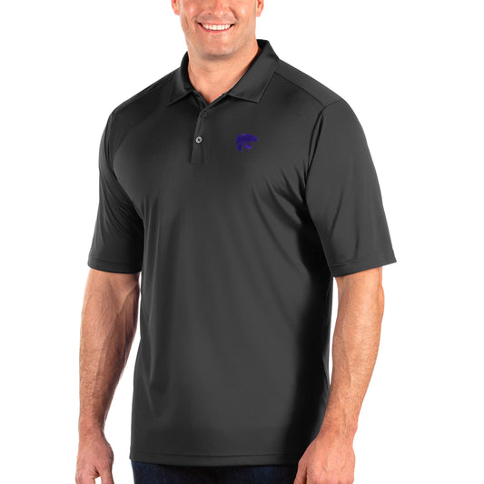 Men's Antigua Charcoal Kansas State Wildcats Big & Tall Tribute Polo