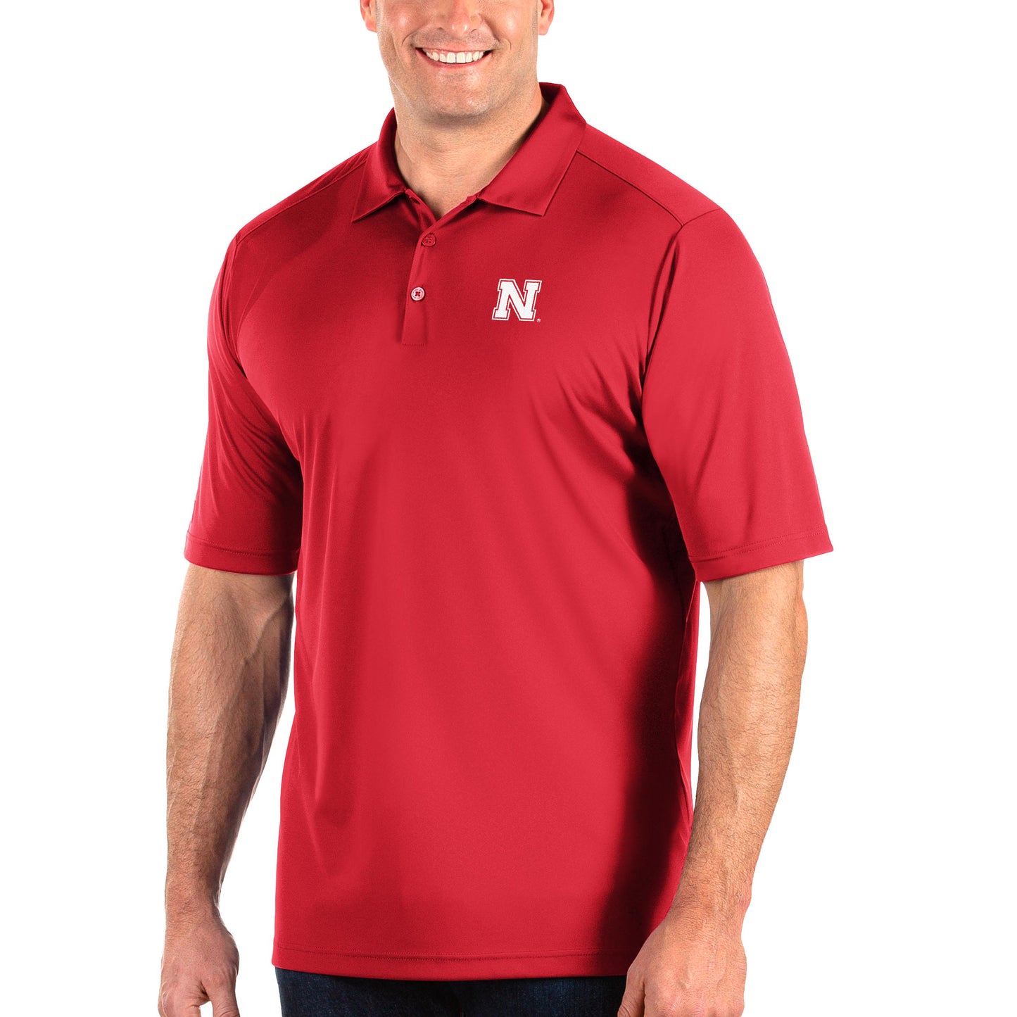 Men's Antigua Scarlet Nebraska Huskers Big & Tall Tribute Polo