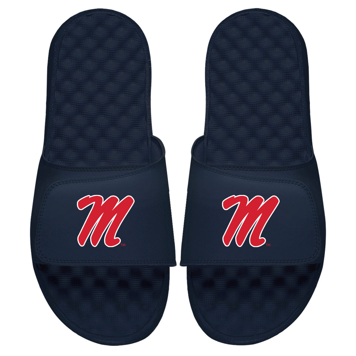 Men's ISlide Navy Ole Miss Rebels Cursive Logo Slide Sandals