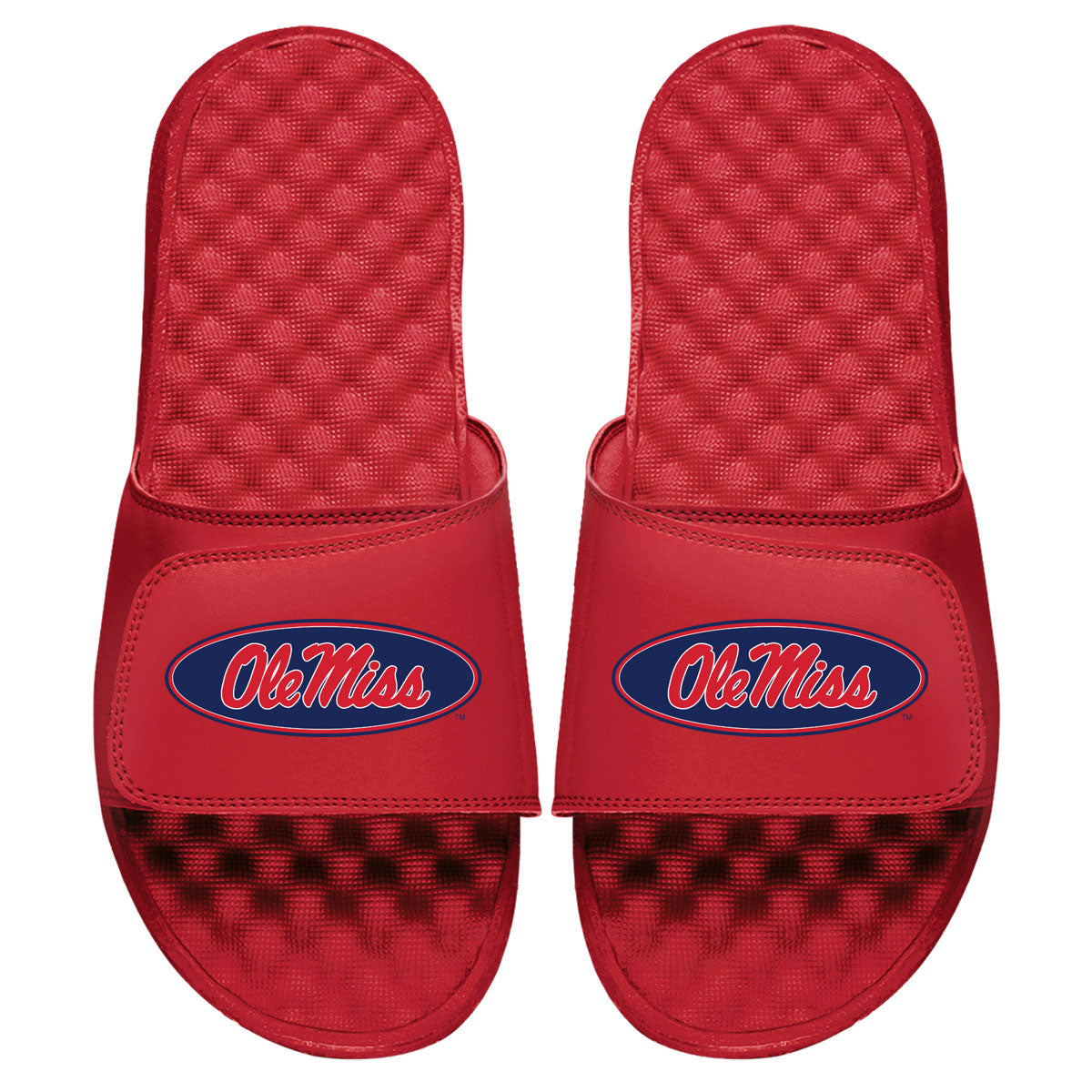 Youth ISlide Red Ole Miss Rebels Circle Logo Slide Sandals