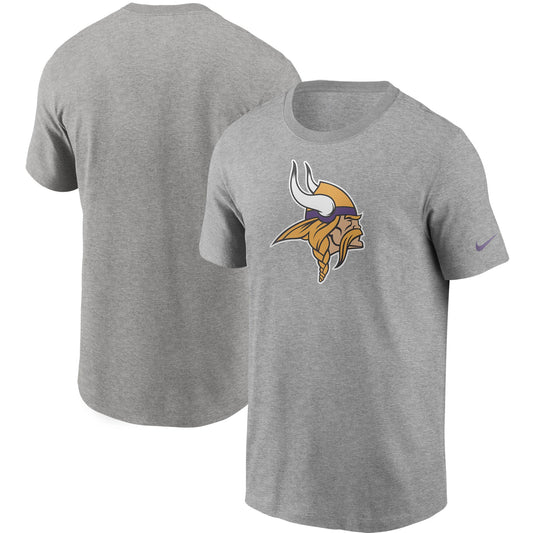 Men's Nike Heathered Gray Minnesota Vikings Primary Logo T-Shirt