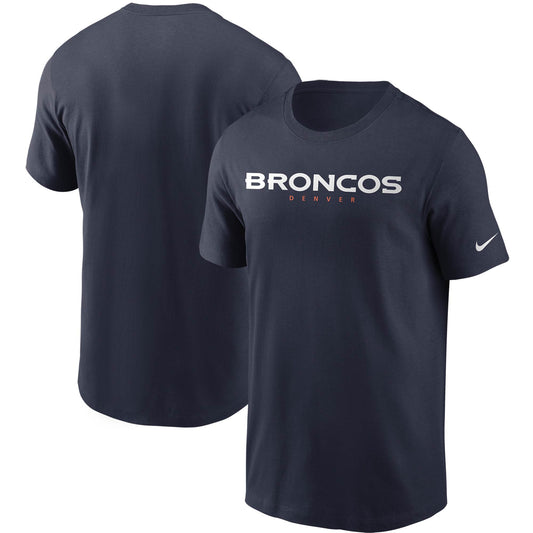 Men's Nike Navy Denver Broncos Team Wordmark T-Shirt