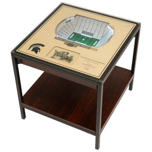 Brown Michigan State Spartans 25-Layer StadiumView Lighted End Table