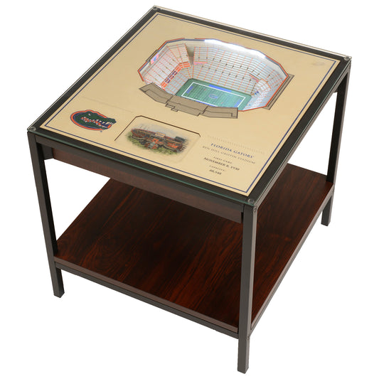 Brown Florida Gators 25-Layer StadiumView Lighted End Table