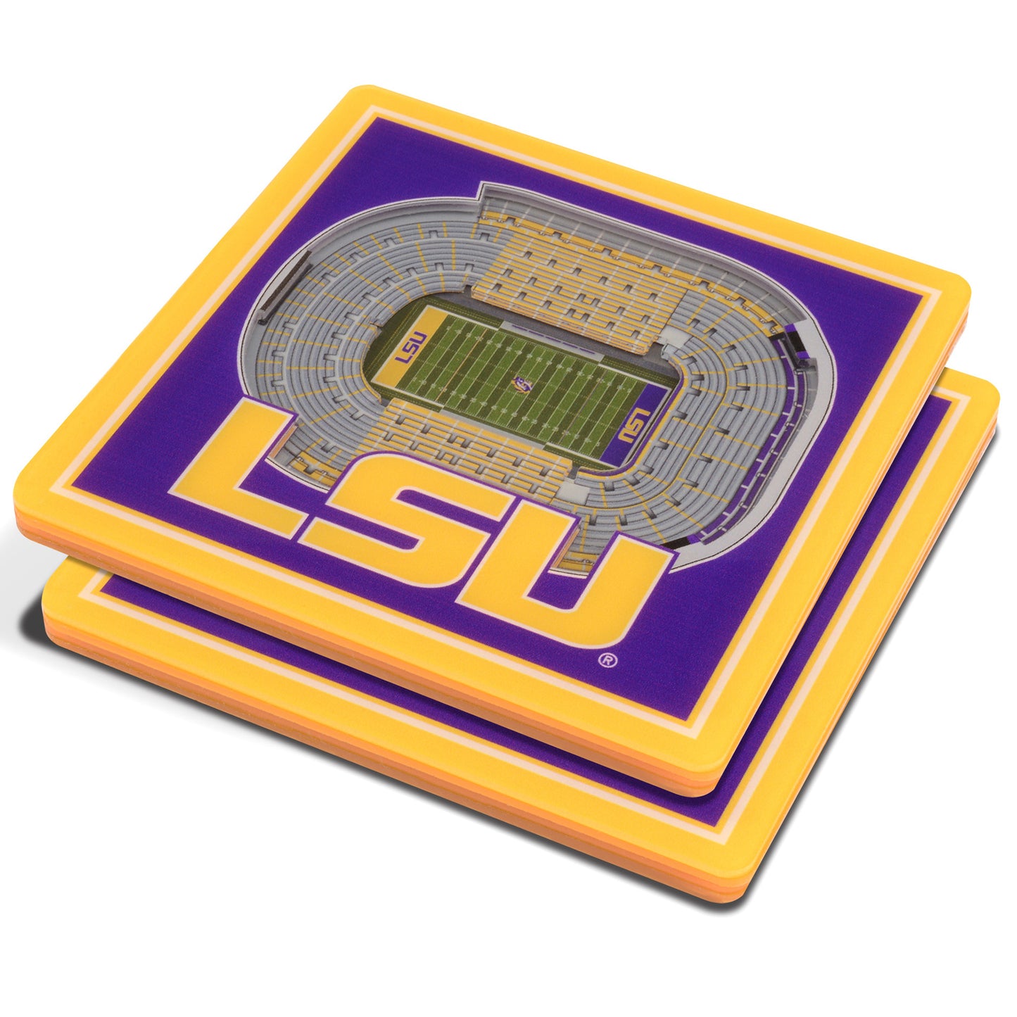 Purple LSU Tigers 3D StadiumViews Coasters