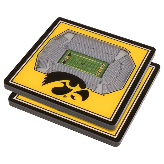 Yellow Iowa Hawkeyes 3D StadiumViews Coasters