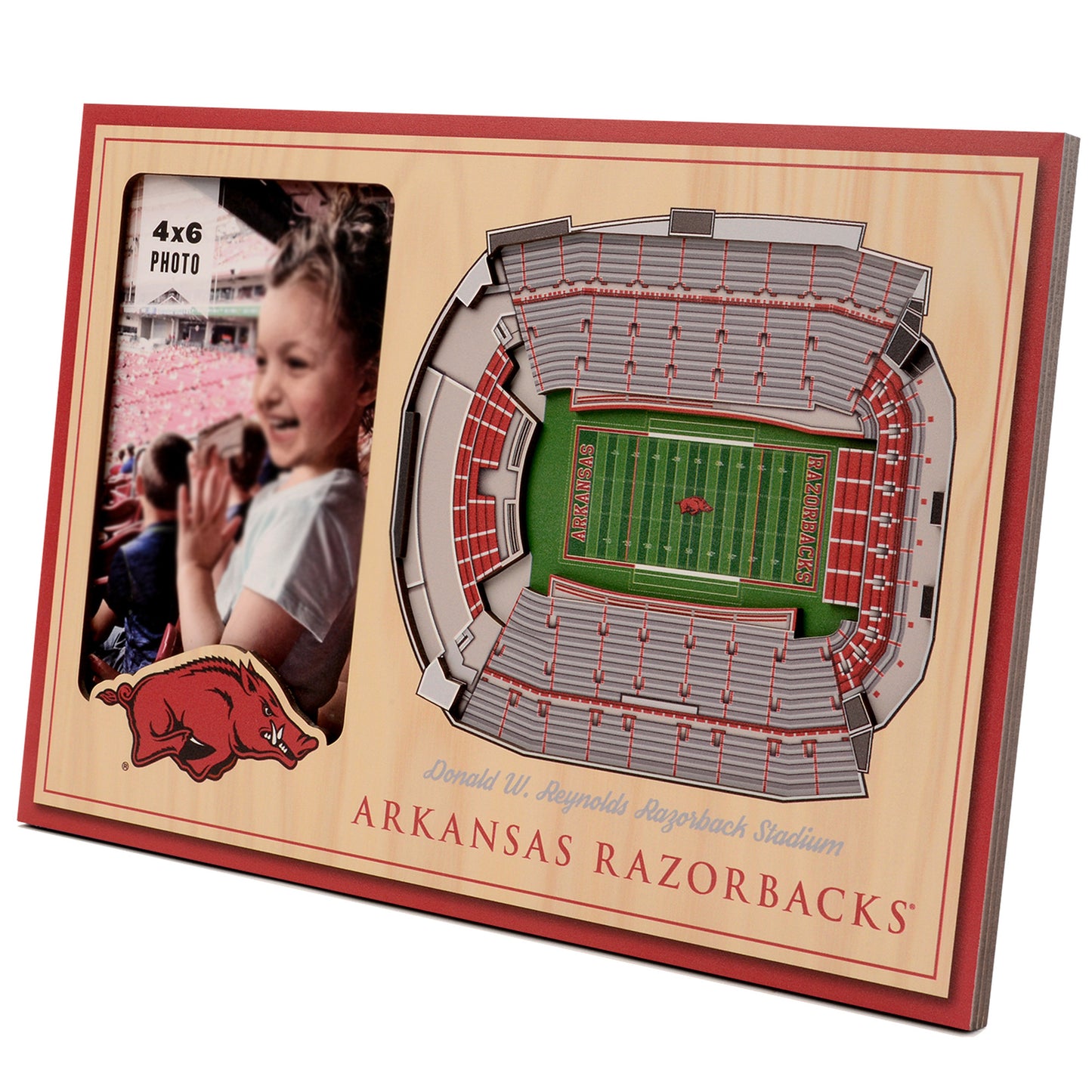 Brown Arkansas Razorbacks 3D StadiumViews Picture Frame