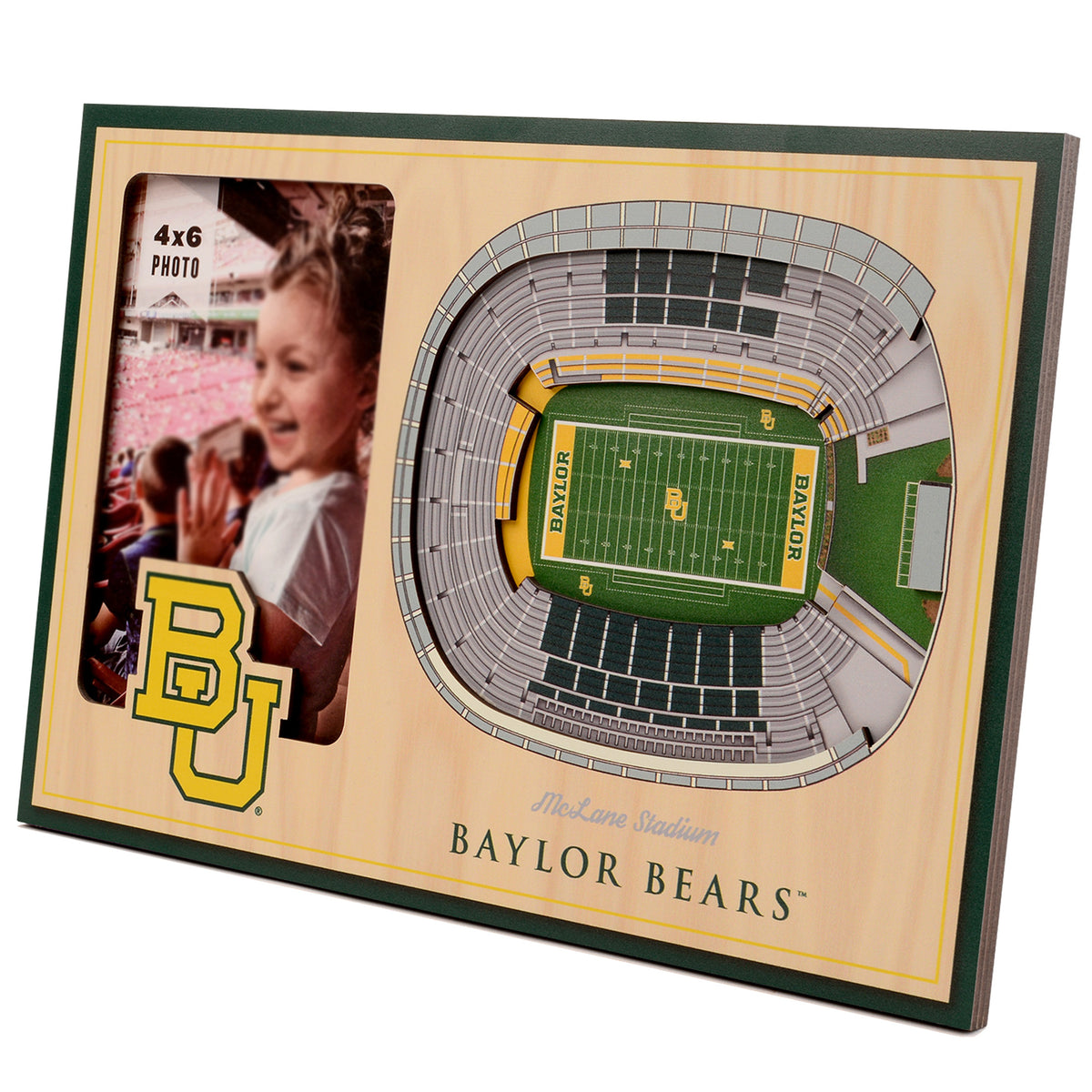 Brown Baylor Bears 3D StadiumViews Picture Frame