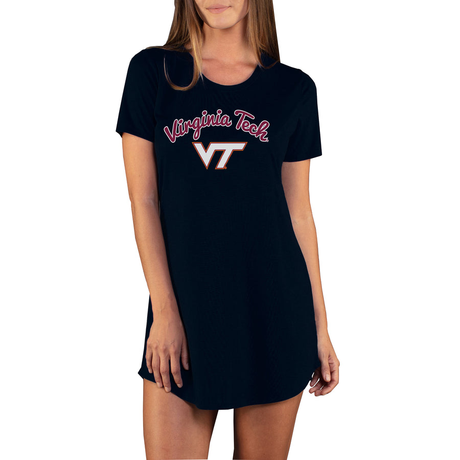 Women's Concepts Sport Black Virginia Tech Hokies Marathon Nightshirt