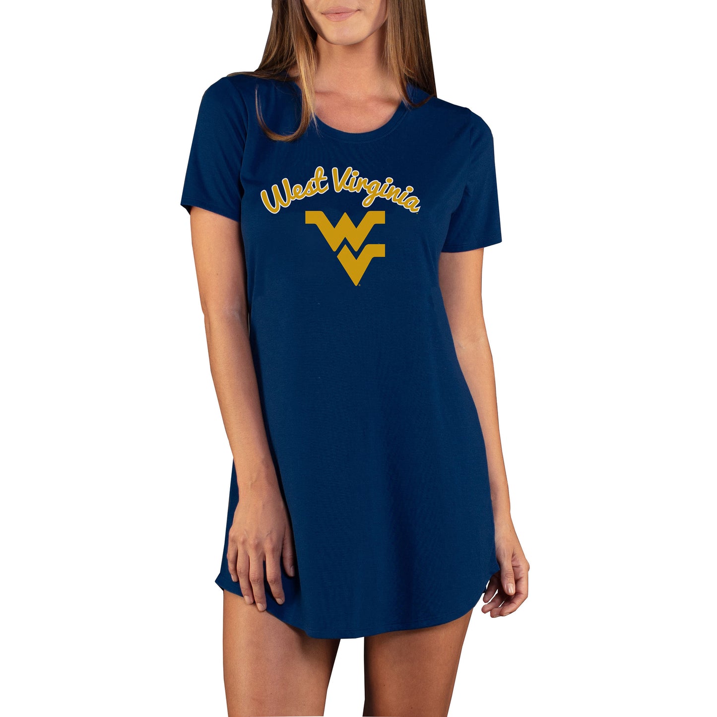 Women's Concepts Sport Navy West Virginia Mountaineers Marathon Nightshirt