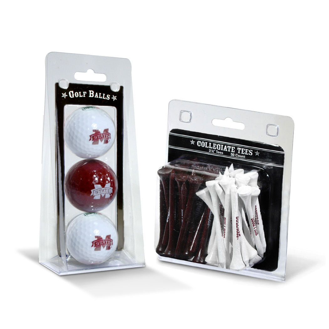Mississippi State Bulldogs 3-Golf Ball & 50-Golf Tee Set