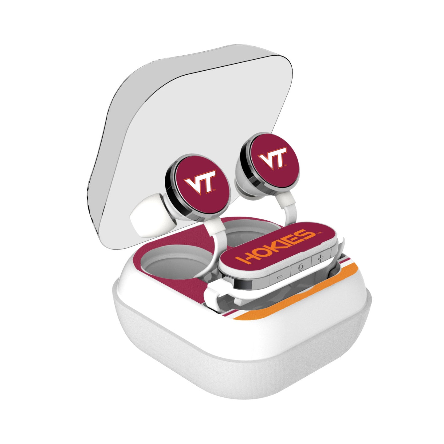 Virginia Tech Hokies Stripe Design Wireless Earbuds