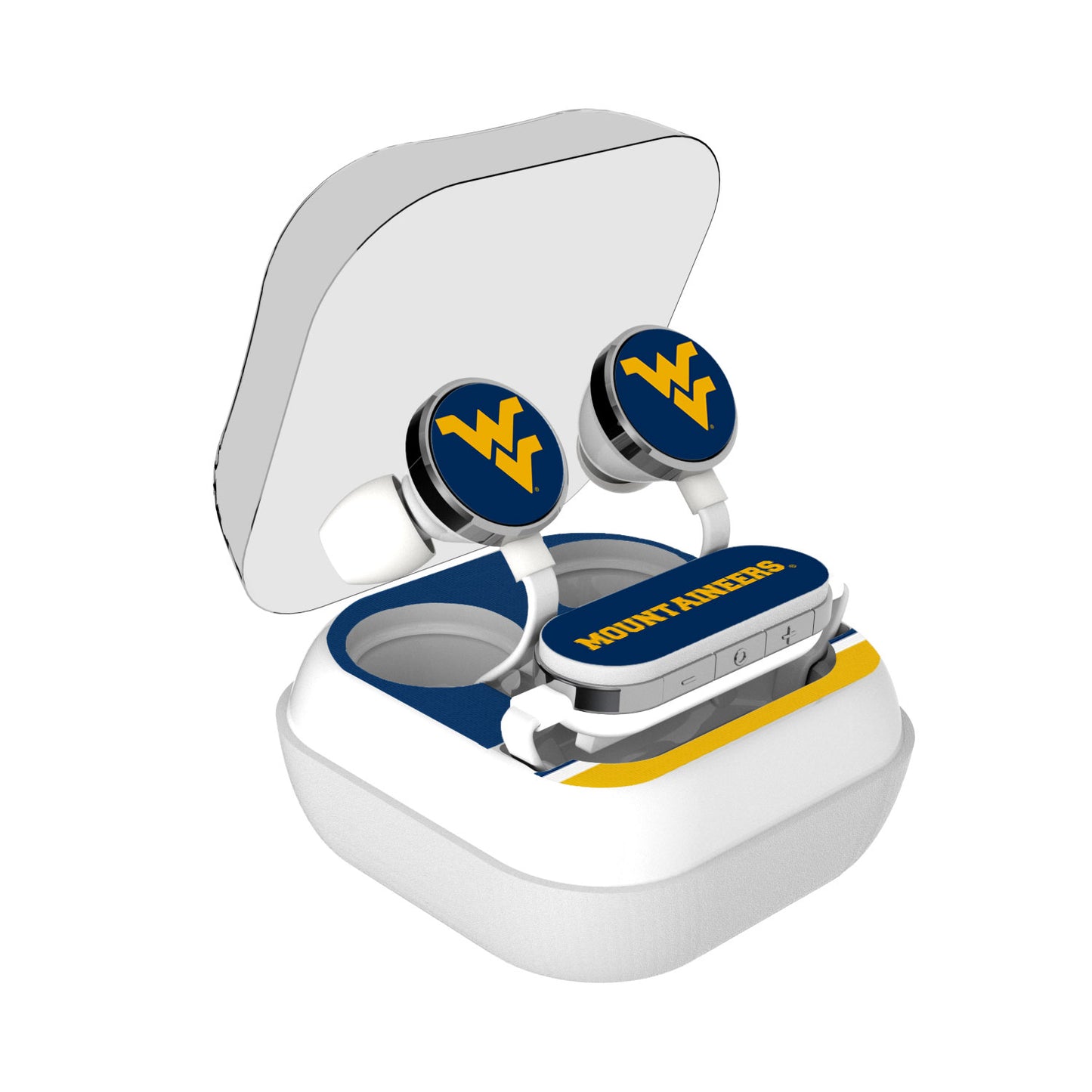 West Virginia Mountaineers Stripe Design Wireless Earbuds