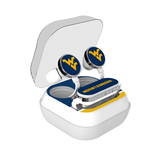 West Virginia Mountaineers Stripe Design Wireless Earbuds