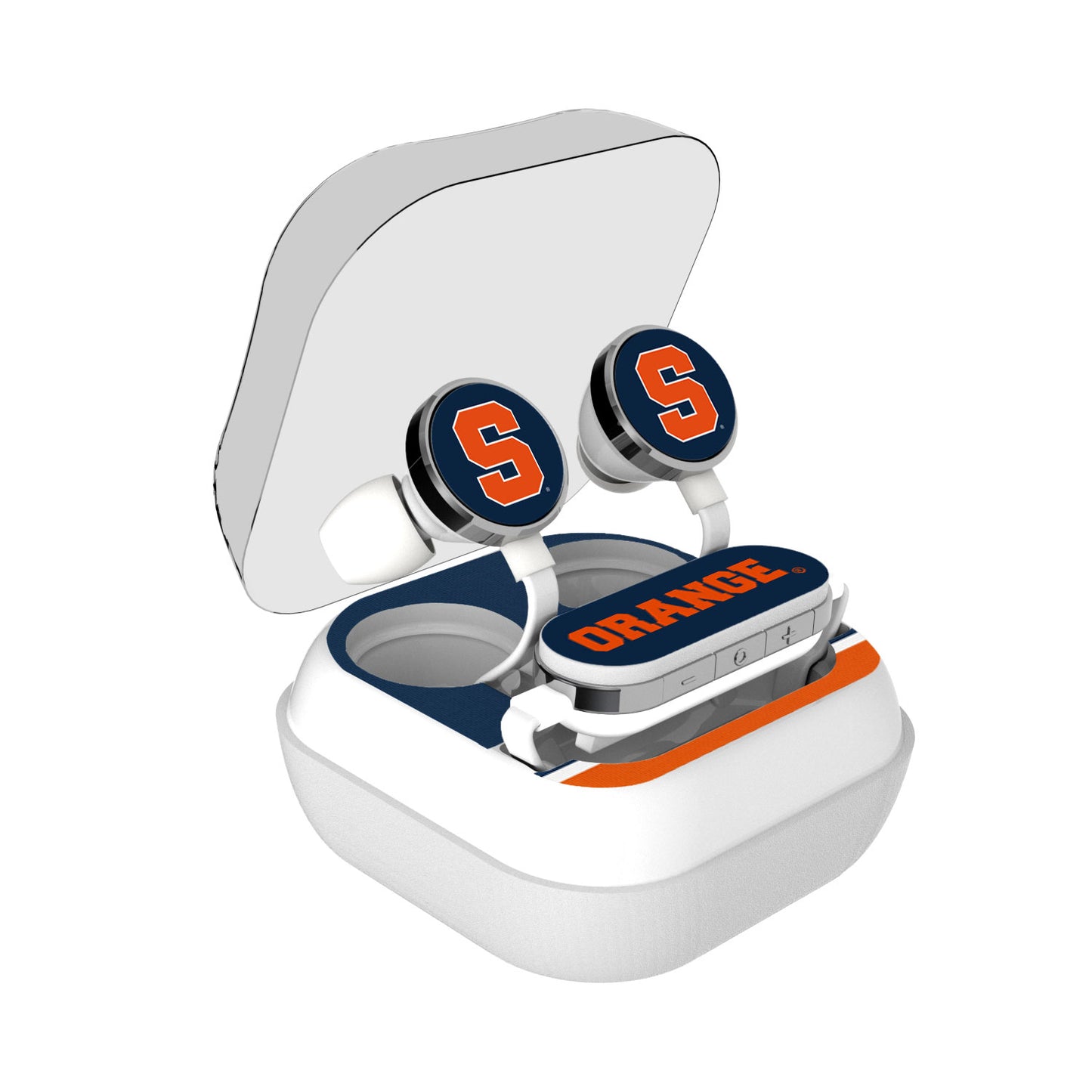 Syracuse Orange Stripe Design Wireless Earbuds