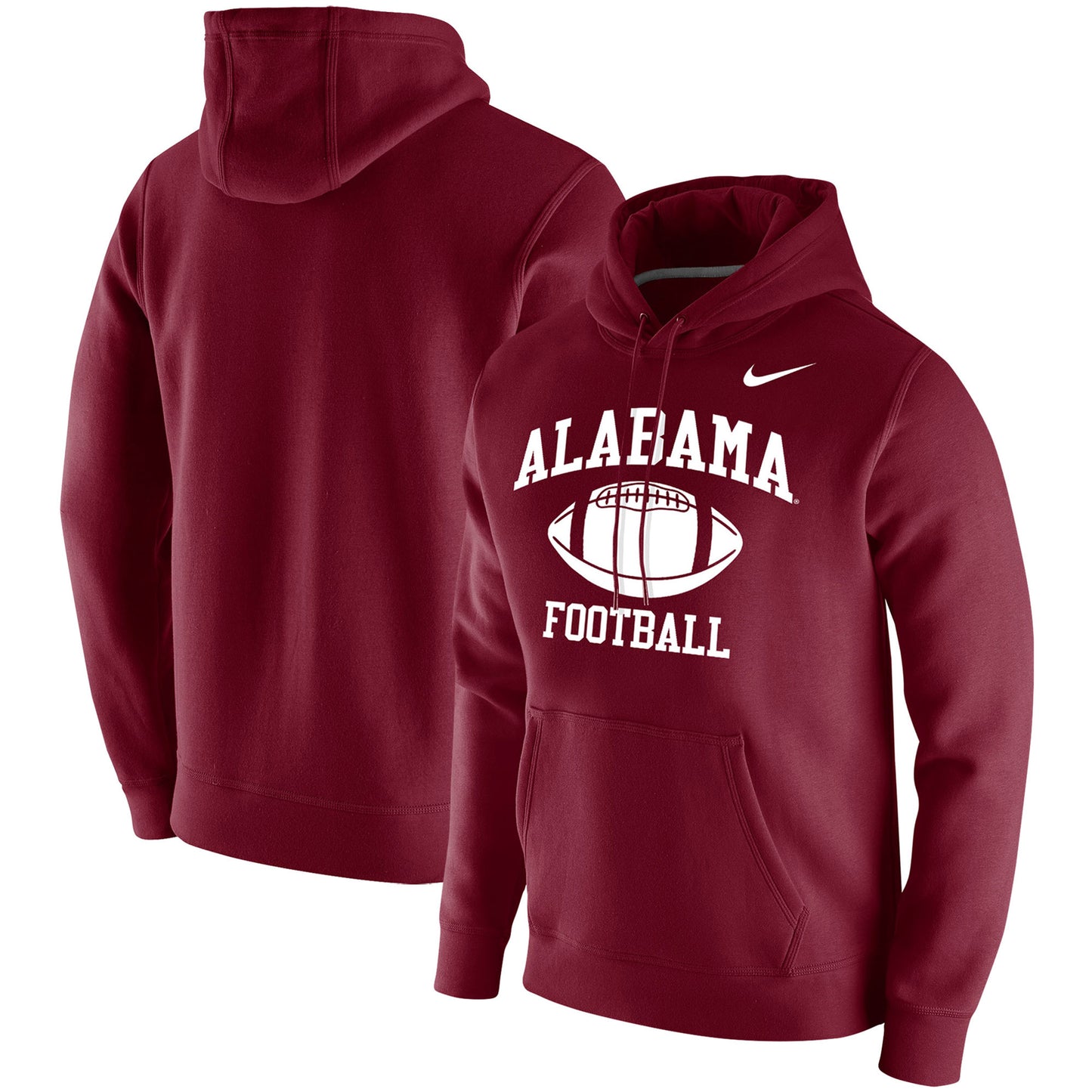 Men's Nike Crimson Alabama Crimson Tide Retro Football Club Fleece Pullover Hoodie