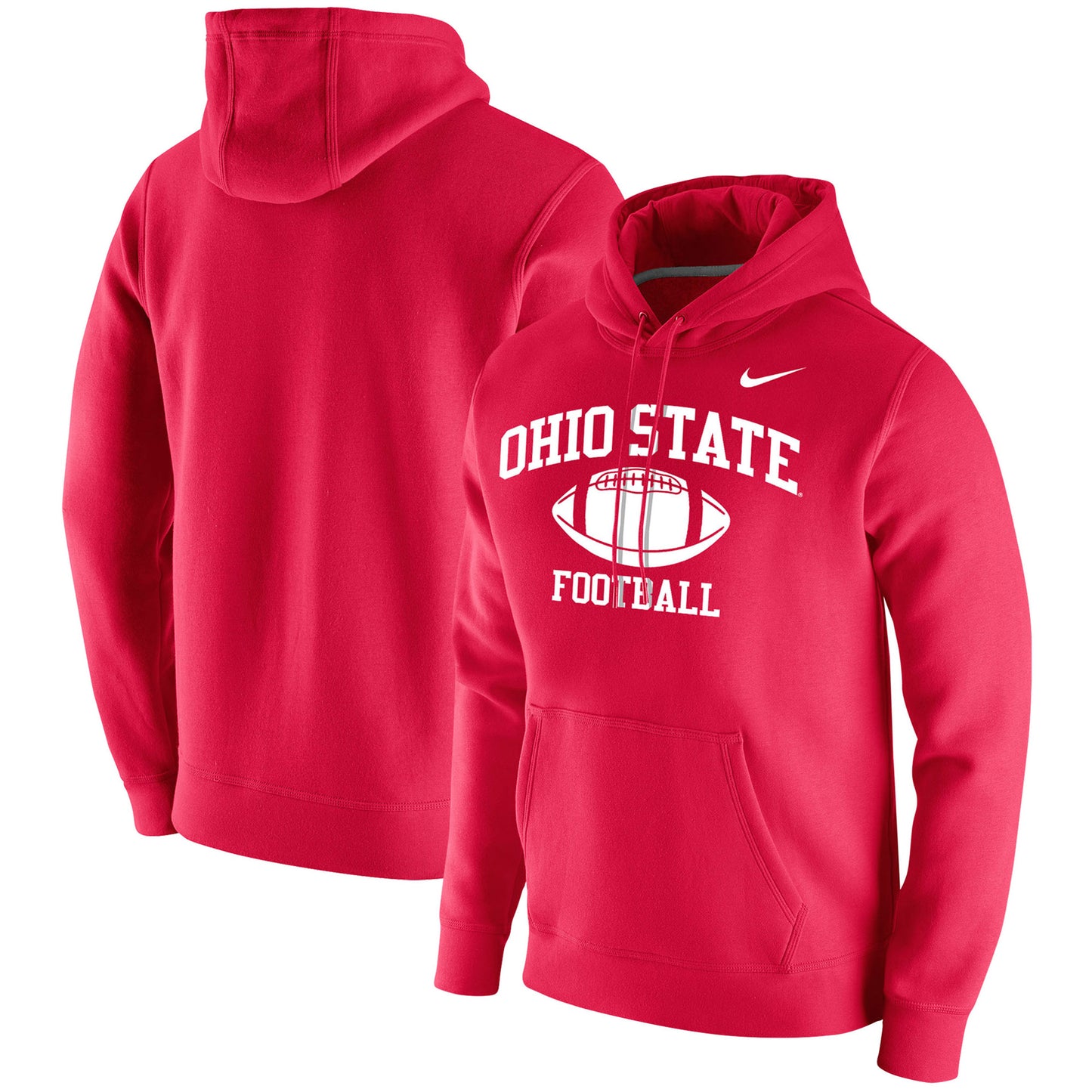 Men's Nike Scarlet Ohio State Buckeyes Retro Football Club Fleece Pullover Hoodie