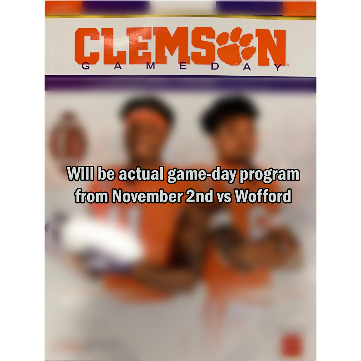 Clemson Tigers 2019 vs. Wofford Terriers Official Game Program