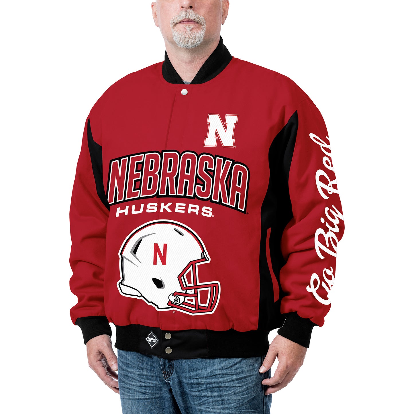 Men's Franchise Club Scarlet Nebraska Huskers Top Dog Cotton Twill Full-Snap Jacket