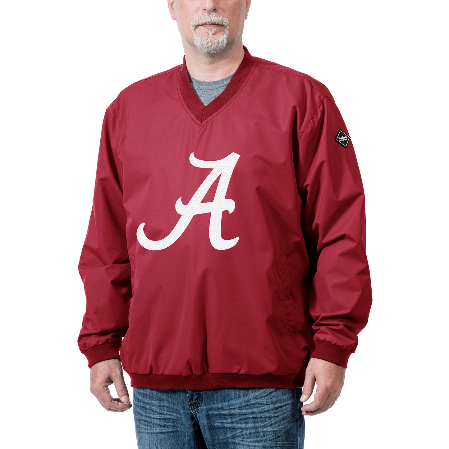 Men's Franchise Club Crimson Alabama Crimson Tide Logo Windshell Pullover